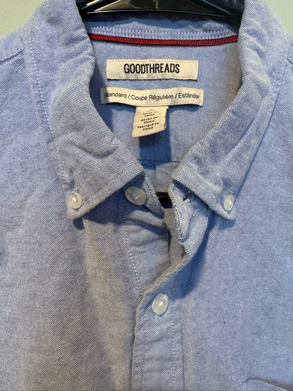 Goodthreads Light Blue Long Sleeve Button-Down Shirt - Picture 6 of 6